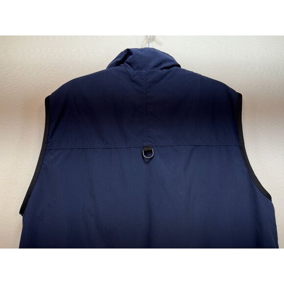 Eddie Bauer Mens Warm Windproof Vest Jacket Sze L Navy Blue Fleece Lined Pockets - Picture 9 of 9